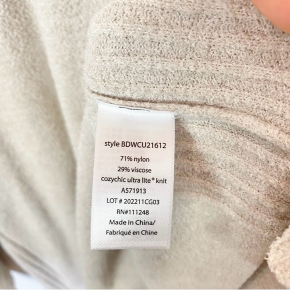 Barefoot Dreams 2X Plus CozyChic Ultra Lite V-Neck Seamed Pullover Sweater Sand - Picture 5 of 5